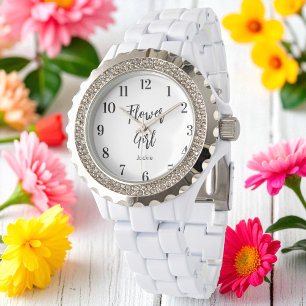 Flower Girl Black White Wedding Watch
