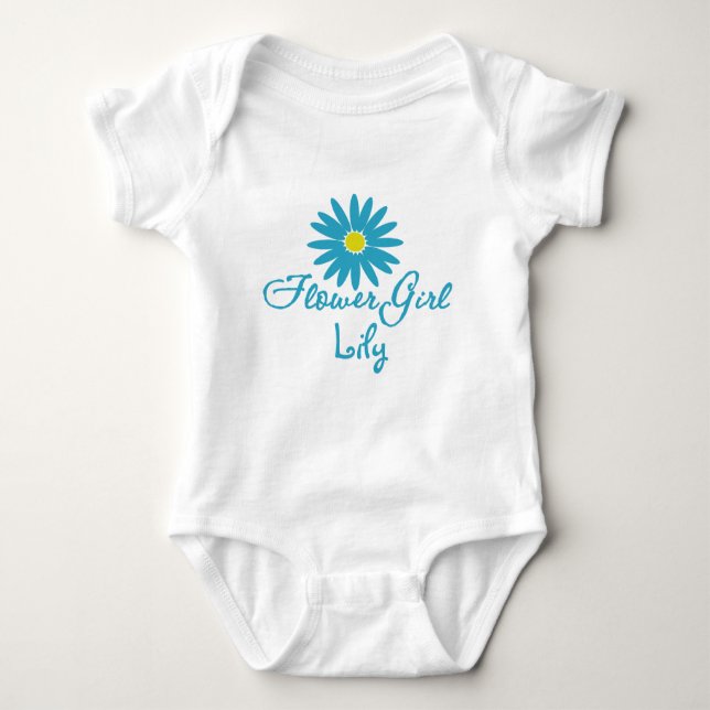 Flower Girl/ Blue Daisy Baby Bodysuit (Front)