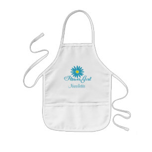 Flower Girl/ Blue Daisy Kids Apron