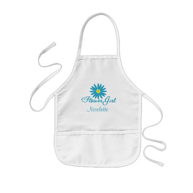 Flower Girl/ Blue Daisy Kids Apron (Front)