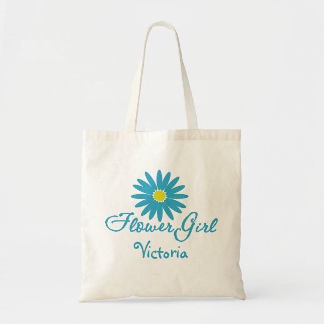 Flower Girl/ Blue Daisy Tote Bag (Front)