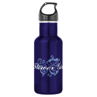 Flower Girl, Blue Scroll 532 Ml Water Bottle
