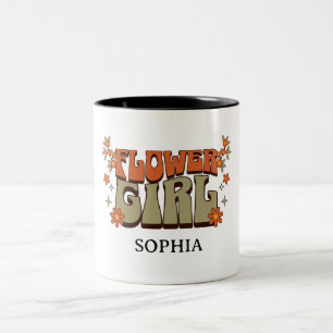 Flower Girl –Boho  Retro Floral  Two-Tone Coffee Mug