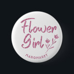 Flower Girl Bridal Shower pin<br><div class="desc">Glittering Flower Girl pin for Bridal shower or Wedding party will look great with any outfit. Pin can be personalised with Flower girl's name or any other detailes. Different colour options available.</div>