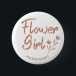 Flower Girl Bridal Shower pin<br><div class="desc">Glittering pin for Bridal shower or Bachelorette party will look great with any outfit. Pin can be personalised with Bride's name or any other detailes. Different colour options available.</div>