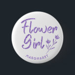 Flower Girl Bridal Shower pin violet<br><div class="desc">Glittering Flower Girl pin for Bridal shower or Wedding party will look great with any outfit. Pin can be personalised with Flower girl's name or any other detailes. Different colour options available.</div>