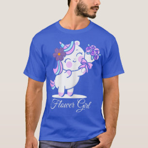 Flower Girl, Bride Unicorn Flowers Married Wedding T-Shirt