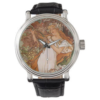 Flower Girl by Alphonse Mucha Watch