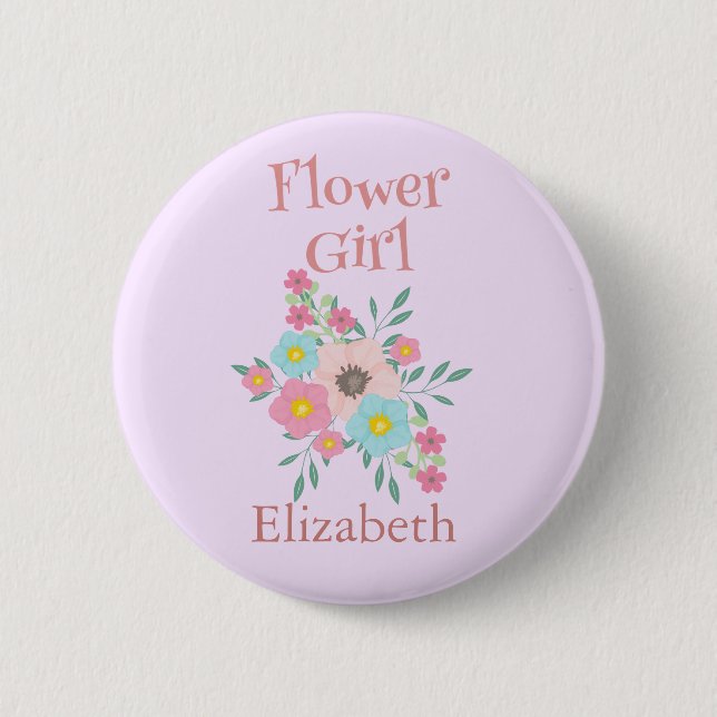 Flower Girl Celebration 6 Cm Round Badge (Front)