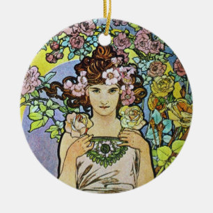 Flower Girl Ceramic Ornament