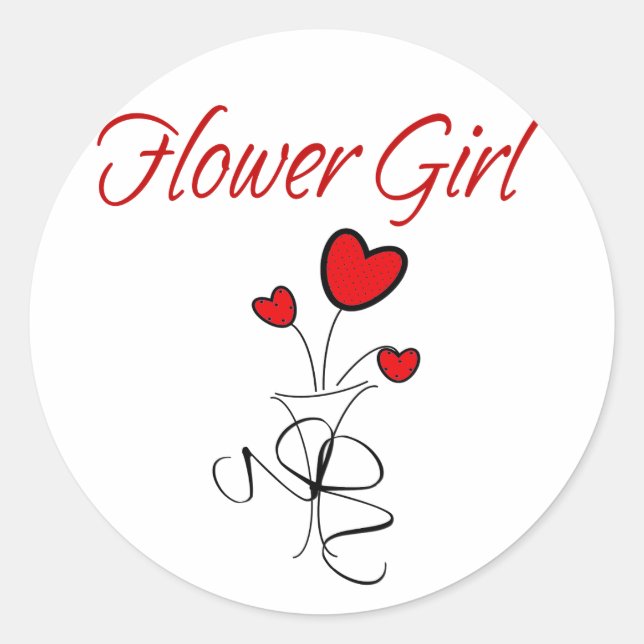 Flower Girl Classic Round Sticker (Front)