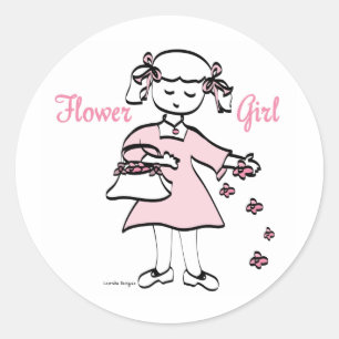 Flower Girl Classic Round Sticker