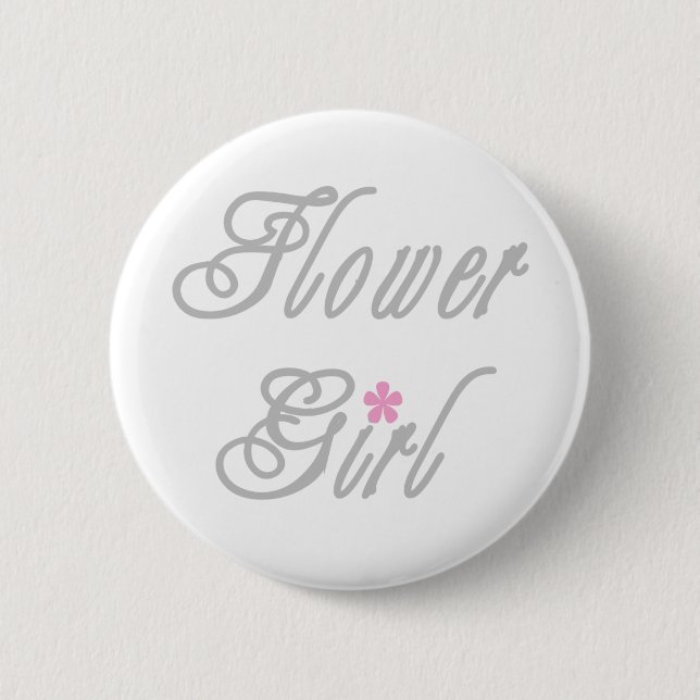 Flower Girl Classy Greys 6 Cm Round Badge (Front)