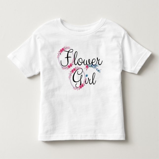 Flower Girl Cute Floral Toddler T-Shirt (Front)