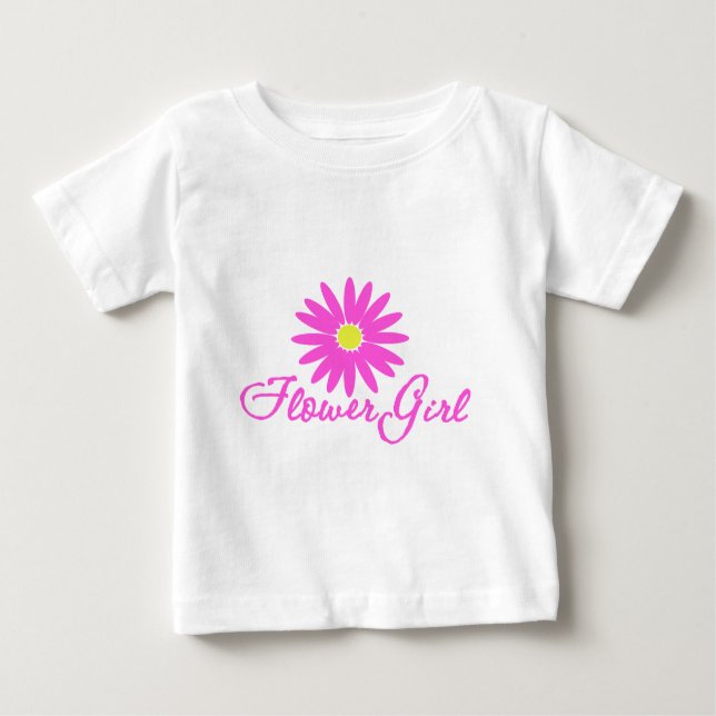 Flower Girl Daisy/ Pink Baby T-Shirt (Front)