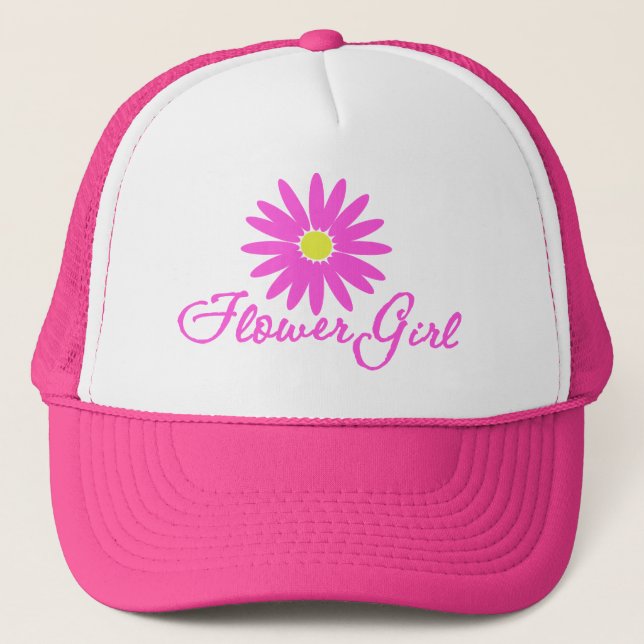Flower Girl Daisy/ Pink Trucker Hat (Front)