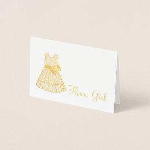 Flower Girl Dress Wedding Bridal Party Gift Foil Card