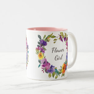 flower girl floral pink purple coffee mug