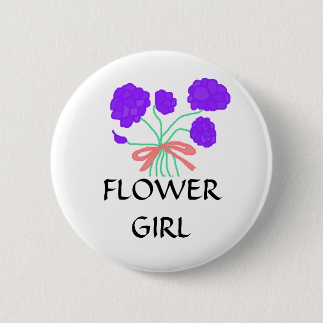 FLOWER GIRL - flowers button (Front)
