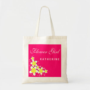 Flower Girl Frangipani Floral Budget Tote Bag