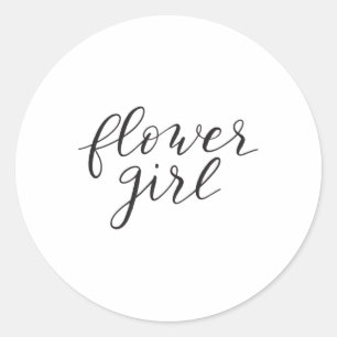 Flower Girl Funny Bridal Wedding Bride Groom Premi Classic Round Sticker