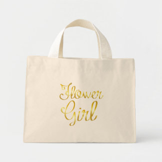 Flower Girl Gold Tiny, Small Mini Tote Bag
