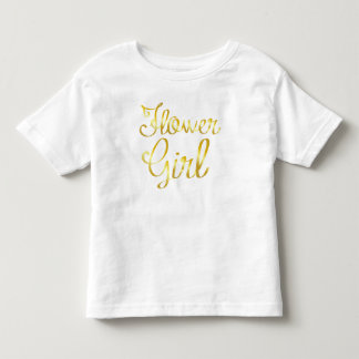 Flower Girl Gold White Tee Shirt