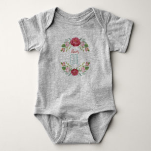 Flower girl grey baby baby bodysuit