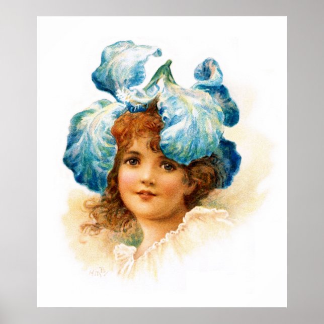 Flower Girl in Blue Poster (Front)