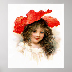 Flower Girl in Red Poster