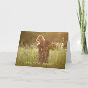 Flower girl Invitation - Blonde Girl in Meadow