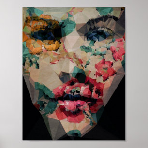 Flower Girl - Kubistika by Boris Draschoff Poster