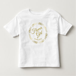 Flower Girl Lacy Gold Filigree Wedding Young Child Toddler T-Shirt
