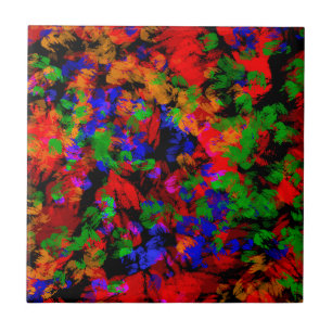 Flower Girl Lost In The Woods - Colourful Abstract Tile