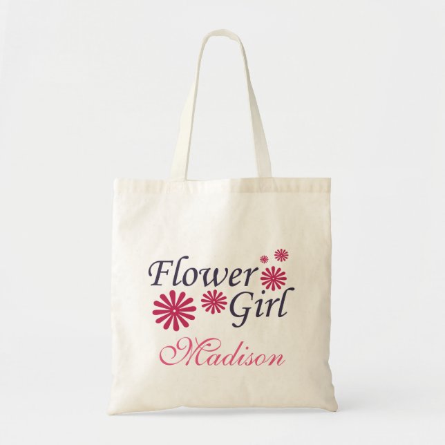 Flower Girl Personalised Tote Bag (Front)