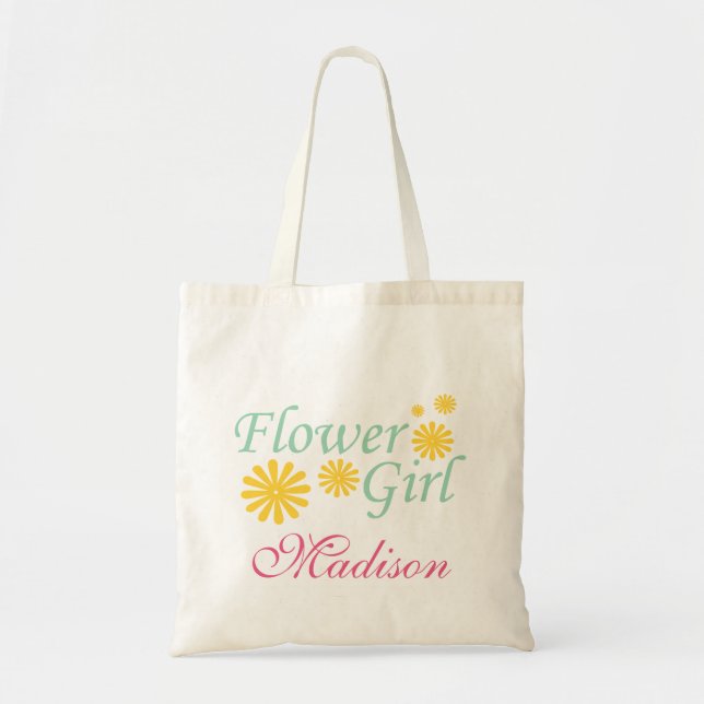 Flower Girl Personalised Tote Bag (Front)