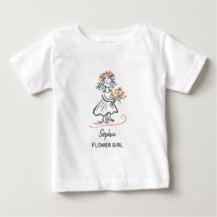 Flower Girl Personalized Hand Drawn Illustration Baby T-Shirt