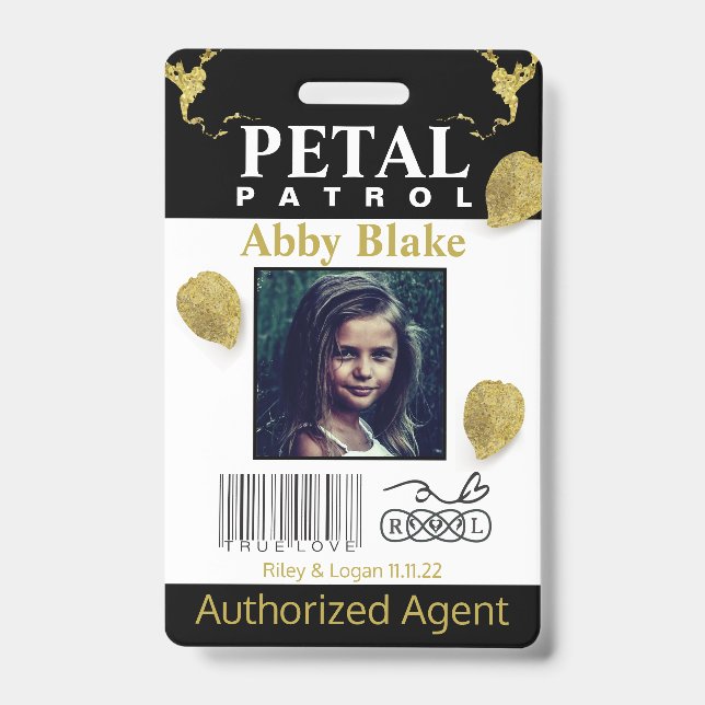 flower Girl Petal Patrol Badge ID Badge (Front)