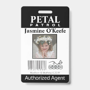 flower Girl Petal Patrol Badge ID Badge