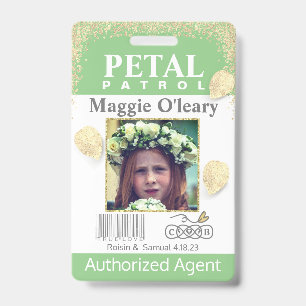 flower Girl Petal Patrol Badge ID Badge