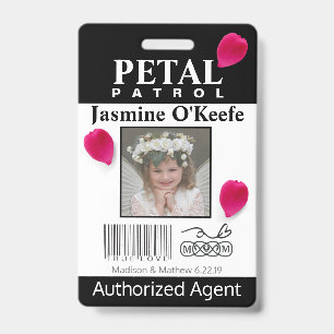 flower Girl Petal Patrol Badge ID Badge