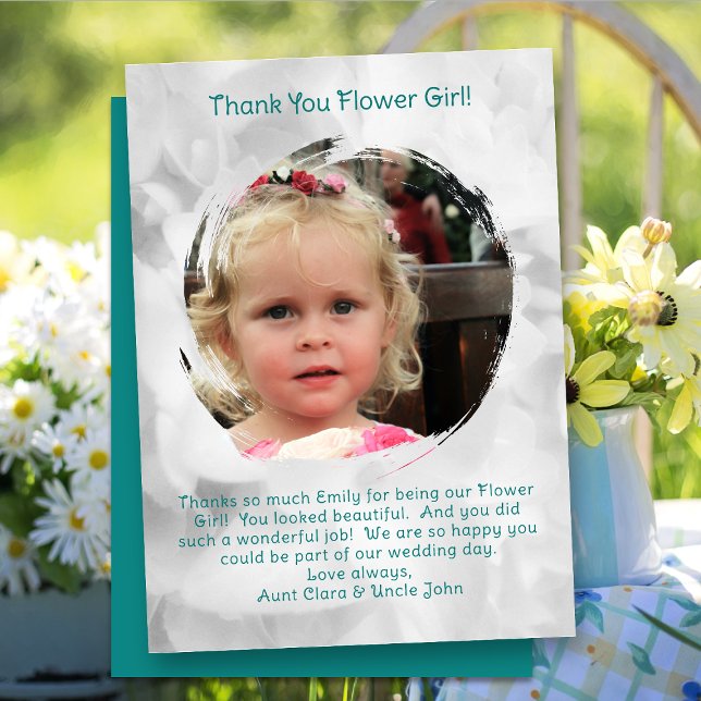 Flower Girl Photo Thank you Message Card (Creator Uploaded)