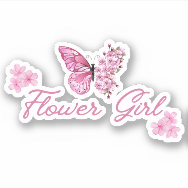 flower girl pink butterfly cute minimal (Front)