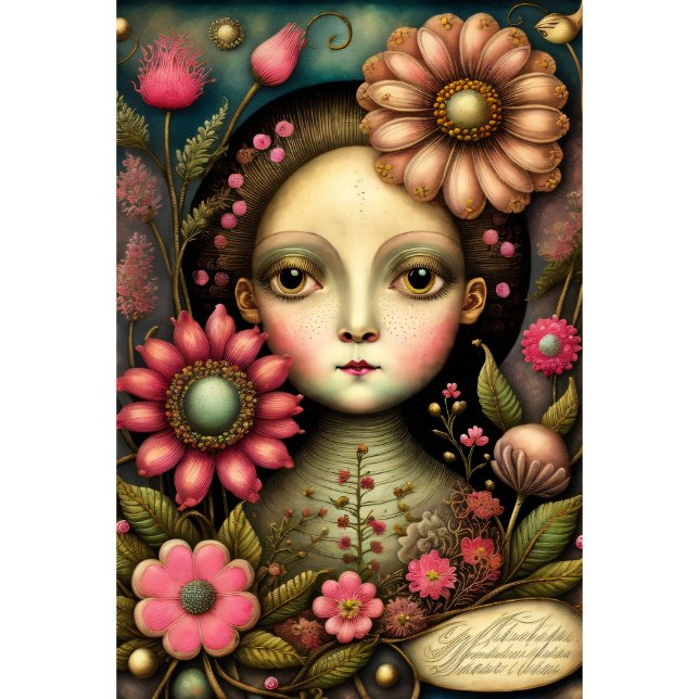 Flower girl & postcard v2 vintage tissue paper (Creator Uploaded)