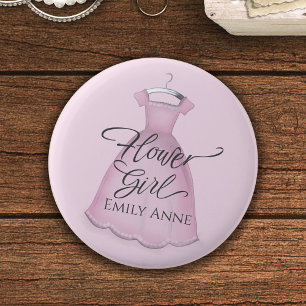 Flower Girl Pretty Wedding Cute Personalised 6 Cm Round Badge
