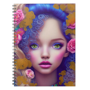 Flower Girl Princess Inspired by Ukrainian Culture Notebook