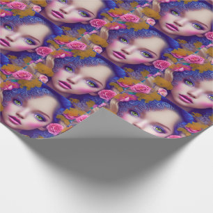 Flower Girl Princess Inspired by Ukrainian Culture Wrapping Paper