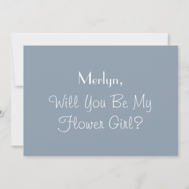 Flower Girl Proposal Dusty Blue Wedding 2024 Invitation (Front)