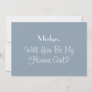 Flower Girl Proposal Dusty Blue Wedding 2024 Invitation