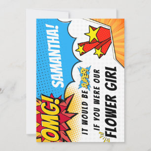 Flower Girl Proposal - Superhero Theme Invitation